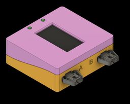 A cropped screenshot from Fusion 360 showing the plastic case, connectors, and the display of the T-Display S3